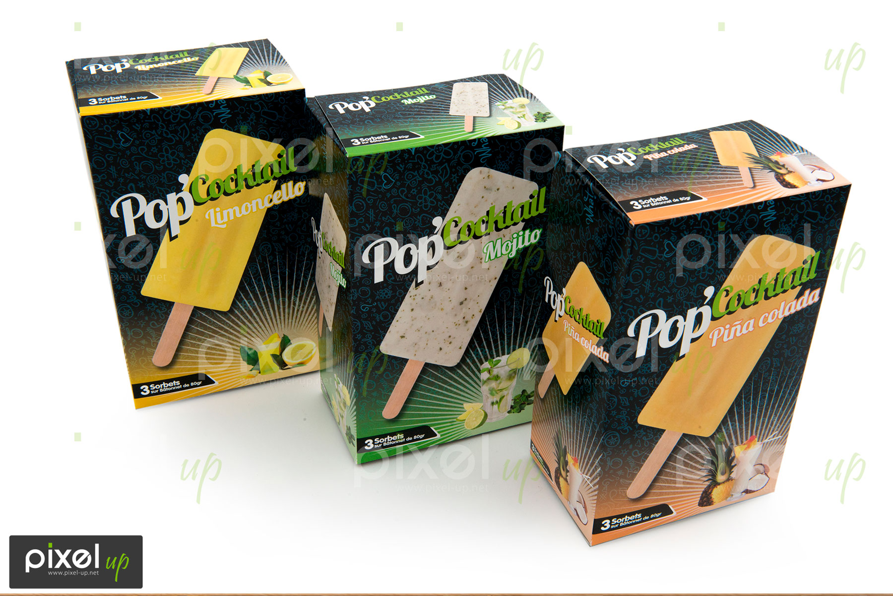 Photographe Pixel up - Création Packaging PopCocktail