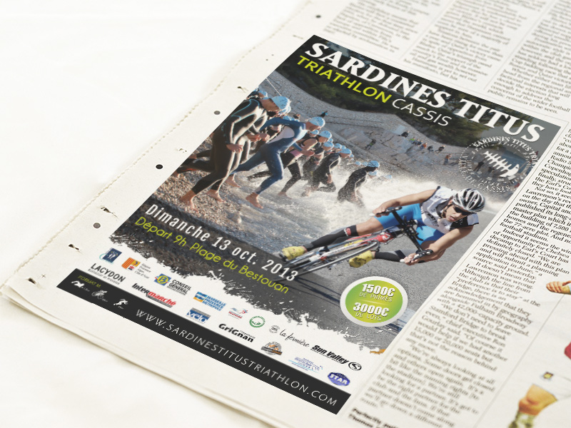 Création Affiche - Sardines titus - Triathlon Cassis
